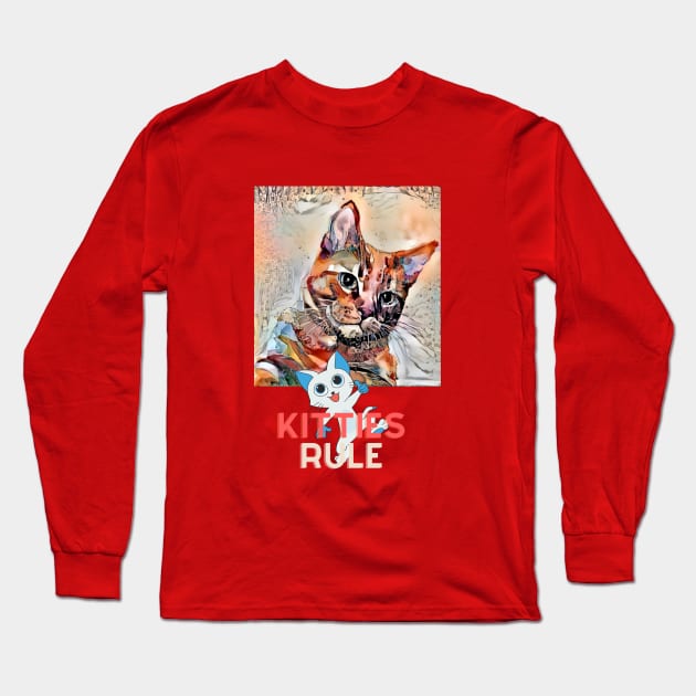 Kitties Rule Long Sleeve T-Shirt by PersianFMts